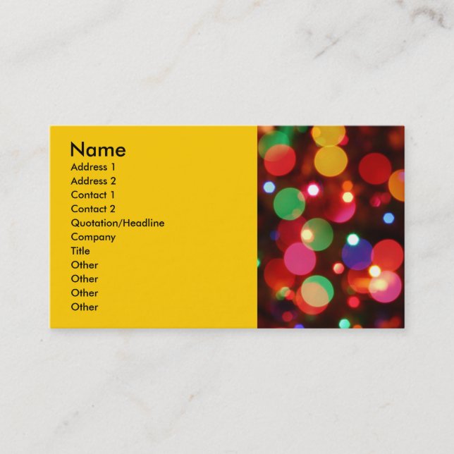 3, Name, Address 1, Address... Business Card (Front)