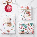 3 Names Cute Christmas Snowman & Sweets Wrapping Paper Sheet<br><div class="desc">These 3 sheets of Holiday, Christmas, Winter Season wrapping paper can be used in so many different ways other than wrapping packages. The names can be changed or removed easily, using the Template provided. Printed on heavyweight 70 lb. uncoated matte (shown) or 80 lb. semi-gloss paper. Size: 19.5" x 28.5"....</div>