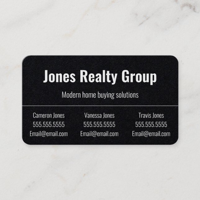 3 Names QR Code Logo | Minimalist Business Card  (Front)