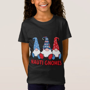 3 Nautical Sailing Nauti Gnomes Anchors Sailing Fl T-Shirt