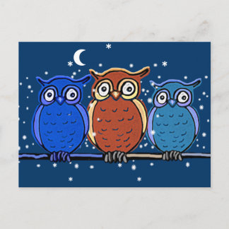 3 night owls postcard