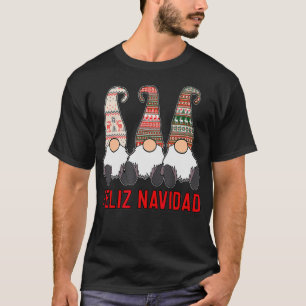 3 Nordic Gnomes Feliz Navidad Winter Christmas Cut T-Shirt