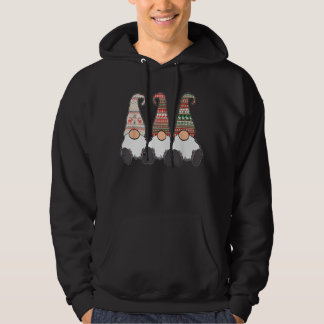 3 Nordic Gnomes Winter Christmas Swedish Tomte Cut Hoodie