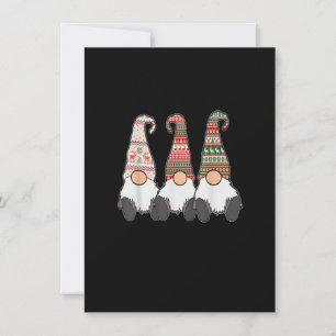3 Nordic Gnomes Winter Christmas Swedish Tomte Cut Invitation