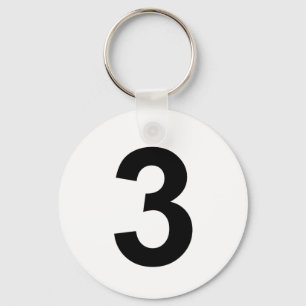 3 - number three key ring