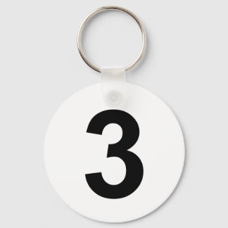 3 - number three key ring