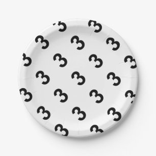 3 - number three paper plate