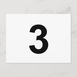 3 - number three postcard