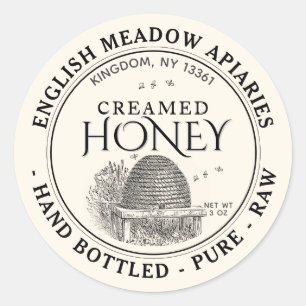 3 OZ CREAMED Honey Label Hand Bottled Raw