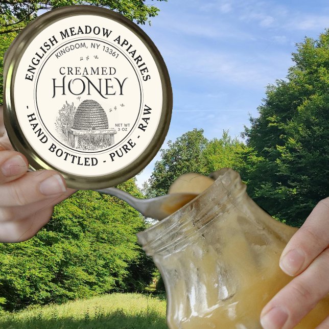 3 OZ CREAMED Honey Label Hand Bottled Raw Skep (Creator Uploaded)