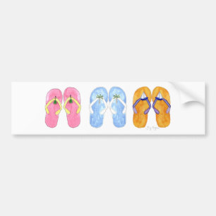 3 Pairs of Flip-Flops Bumper Stickers