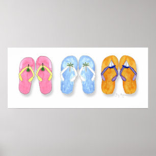 3 Pairs of Flip-Flops Posters & Prints