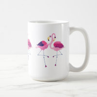 3 pairs Of Pink Flamingos Illustration