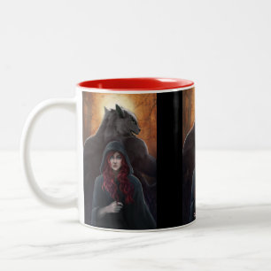 3 Panel Red Dare to Fall in Love Two-Tone Coffee Mug