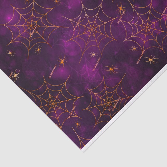 3 pc, Name, Spooky Spider Webs Bokeh Pattern Tissue Paper (Detail)