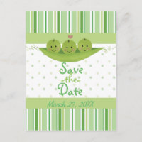 3 Peas in a Pod Baby Shower Triplets Save the Date