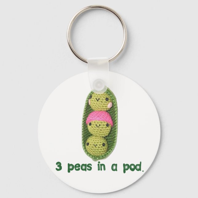 3 Peas in a Pod Key Ring (Front)