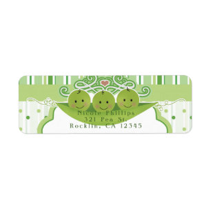 3 Peas in a Pod Triplets Baby Shower Invitation