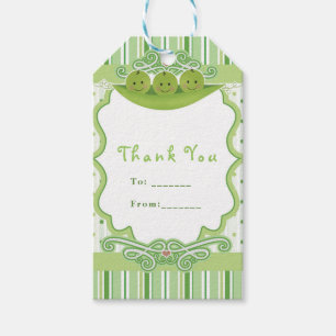 3 Peas in a Pod Triplets Baby Shower Party Favour Gift Tags