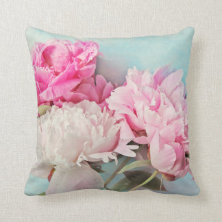 3 peonies cushion