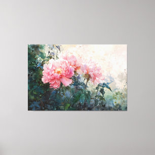 *~* 3 Peony TV2 Art Pink Stretched Canvas Print