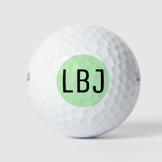 3 Personalised Golf Balls Your Text or Initials (Front)