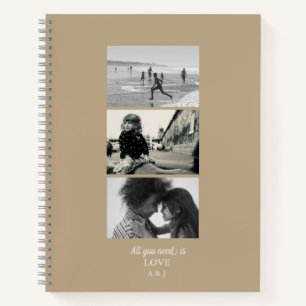 3 Photo "All You Need is Love" Journal Notebook