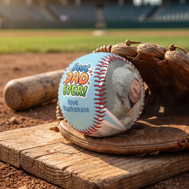 3 Photo and Text Personalised Best Dad Ever Baseball (3 Photo and Text Personalized Best Dad Ever Baseball
by Ricaso . Father's day gift ideas from child.)