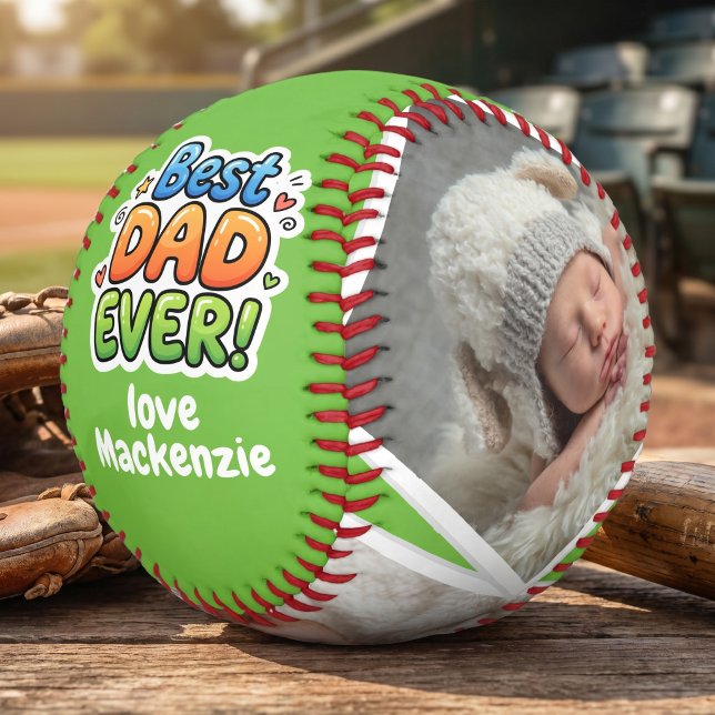 3 Photo and Text Personalised Best Dad Ever Baseball (3 Photo and Text Personalized Best Dad Ever Baseball
by Ricaso . Father's day gift ideas from child.)