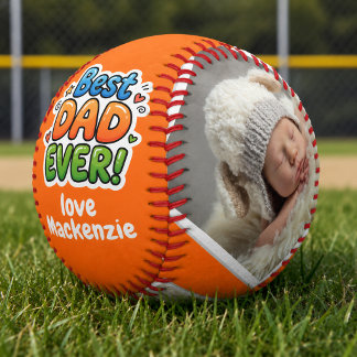 3 Photo and Text Personalised Best Dad Ever Softball