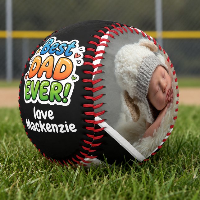 3 Photo and Text Personalised Best Dad Ever Softball (3 Photo and Text Personalized Best Dad Ever Softball
by Ricaso . Father's day gift ideas from child.)