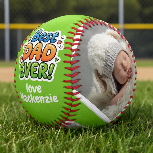 3 Photo and Text Personalised Best Dad Ever Softball (3 Photo and Text Personalized Best Dad Ever Softball
by Ricaso . Father's day gift ideas from child.)