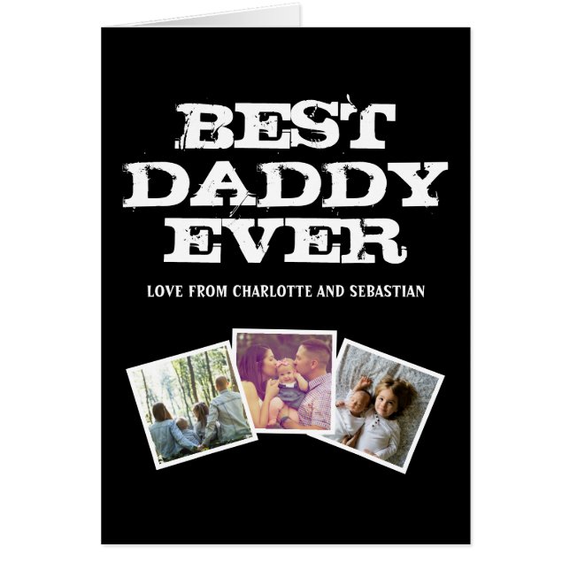 3 Photo Best Daddy Ever Fathers Day Personalised (Front)