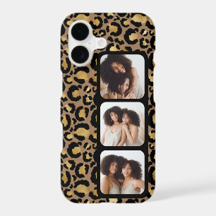 3 Photo Brown And Gold Leopard Print