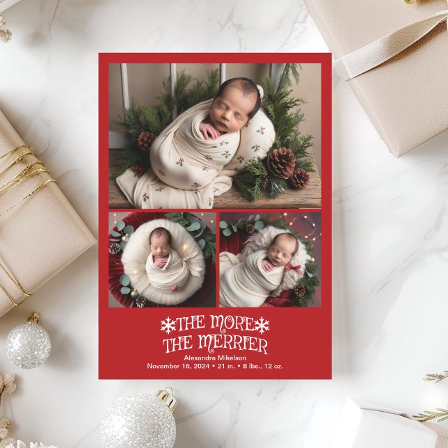 3 Photo Christmas Birth Announcement (Creator Uploaded)
