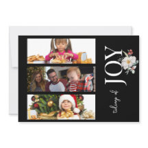 3 PHOTO CHRISTMAS CARD - JOY