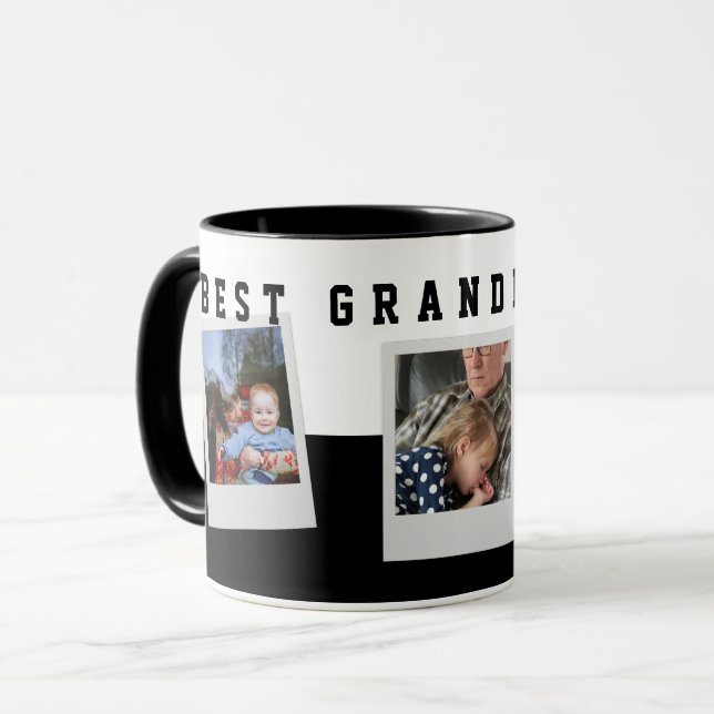 3 Photo Collage Best Grandpa Ever Personalised Mug (Front Left)