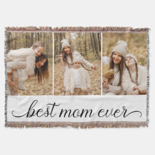 3 Photo Collage Best Mum Ever Throw Blanket