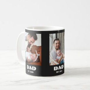 3 Photo Collage Black White Dad Established Bold Coffee Mug