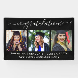 3 Photo Collage Class Of 2022 Grad Congratulations Banner