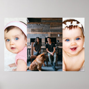 3 Photo Collage Custom Personalised Poster