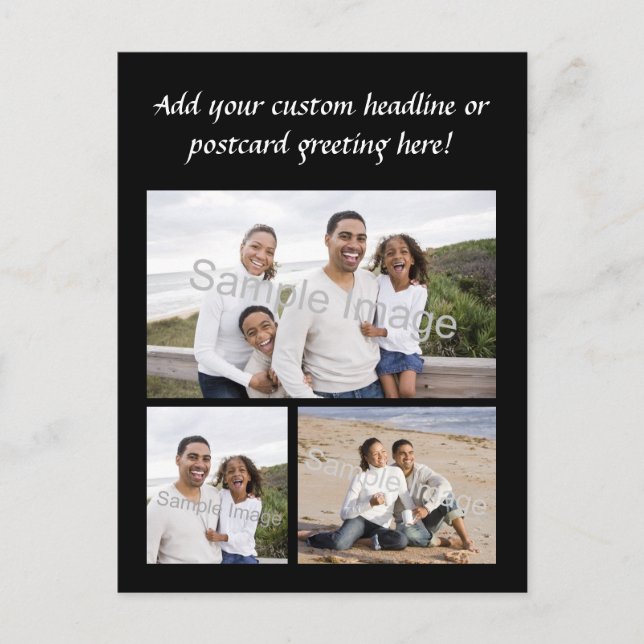 3-Photo Collage Custom Postcard (Front)