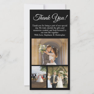 3-Photo Collage Custom Thank You Wedding Photo Holiday Card