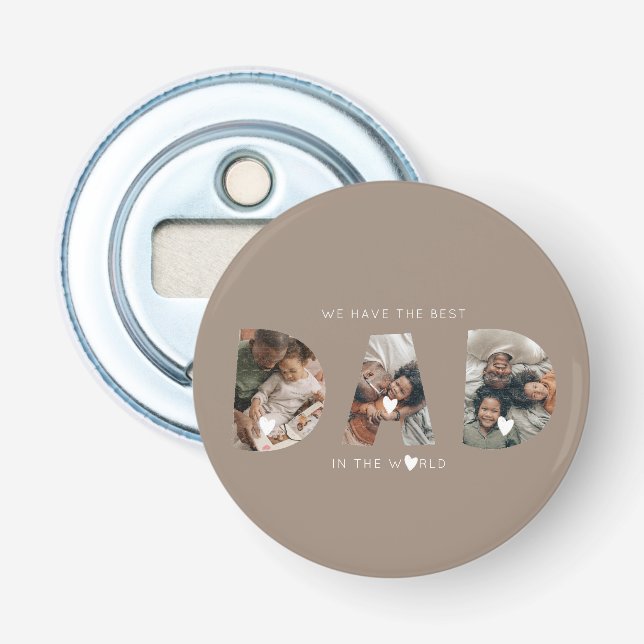 3 photo collage dad bottle opener (Front)