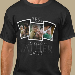 3 Photo Collage Dad Family Memorable Father's Day T-Shirt