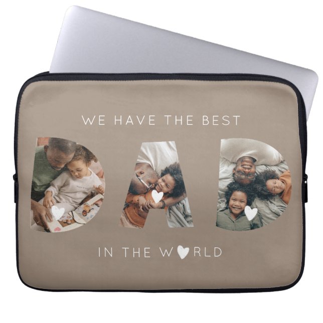 3 photo collage dad laptop sleeve (Front)