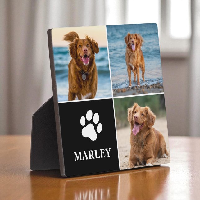3 Photo Collage Dog Lover Pets Modern  Plaque (Creator Uploaded)