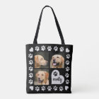 3 Photo Collage Dog Name Black Heart