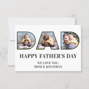 3 Photo Collage Father's Day Dad Photo Cutout Card