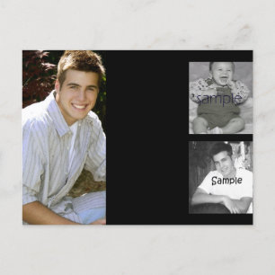 3 photo collage graduation announcement